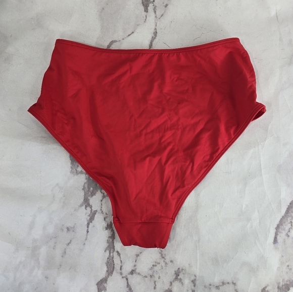 Everlane Swim Bottom Women XS Red Bikini The Hip High Rise Nyle Bathing Suit NEW - Picture 6 of 12